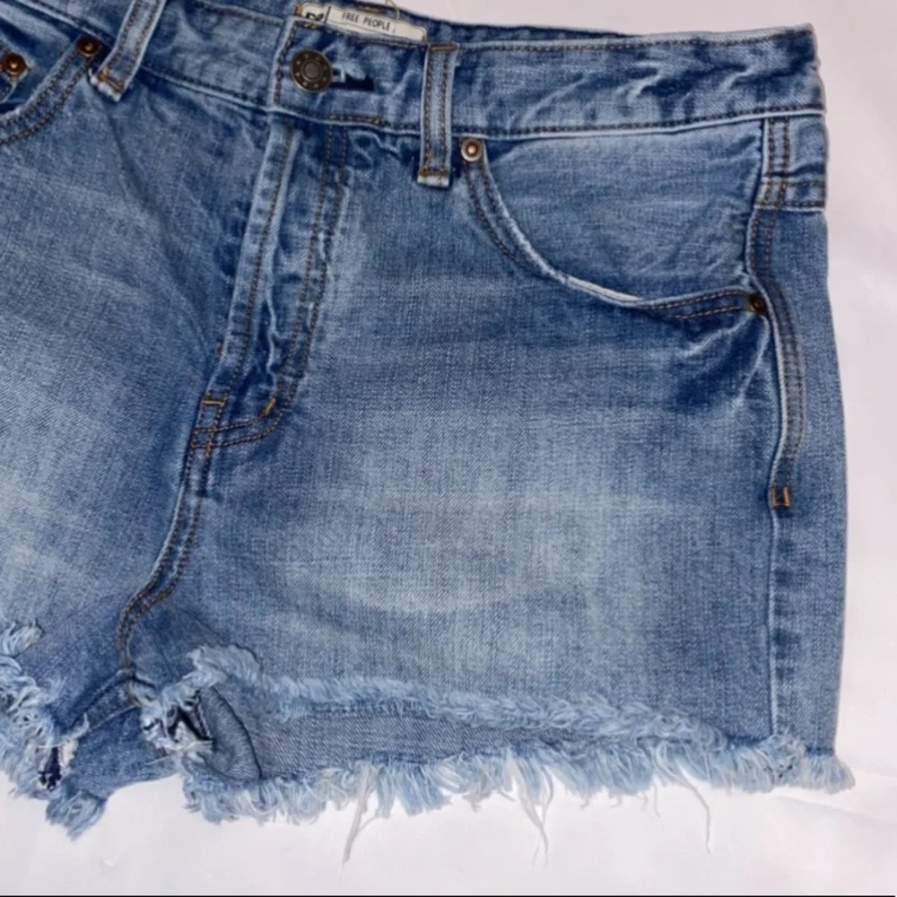 Free People Button Fly Cut-Off Jean Shorts